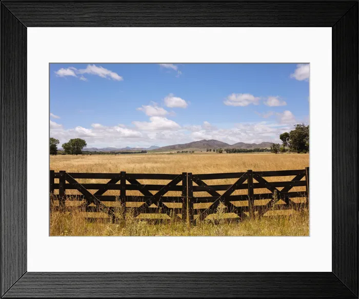 Framed Print : A wooden gate to a field of an estancia in Sierra de la Ventana, Argentina Framed Print : A wooden gate to a field of an estancia in Sierra de la Ventana, Argentina