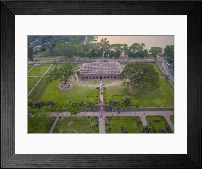 Framed Print : Aerial view of Sixty Dome Mosque, a famous and touristic landmark also islamic mosque Framed Print : Aerial view of Sixty Dome Mosque, a famous and touristic landmark also islamic mosque