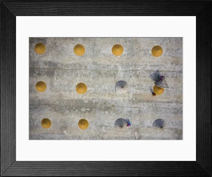 Framed Print : Aerial view of rice mills along Meghna river, Narayanganj, Dhaka, Bangladesh