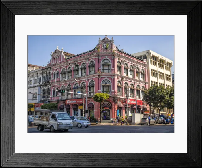 Framed Print : Yangon, Myanmar, Old colonial era buildings in Yangon, Myanmar