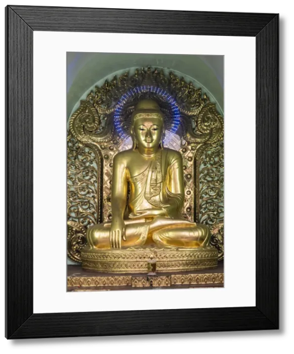 Framed Print : Buddha statue in Shwedagon Pagoda, Yangon, Myanmar Framed Print : Buddha statue in Shwedagon Pagoda, Yangon, Myanmar