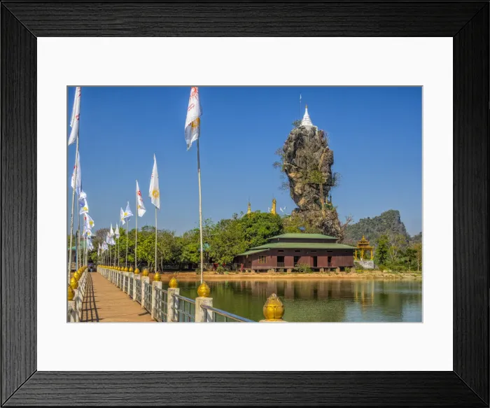Framed Print : Buddhist Kyauk Kalap Pagoda at Hpa-An, Myanmar Framed Print : Buddhist Kyauk Kalap Pagoda at Hpa-An, Myanmar