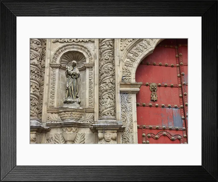 Framed Print : A detail of the main facade of the Basilica of San Francisco in the city of La Paz Framed Print : A detail of the main facade of the Basilica of San Francisco in the city of La Paz