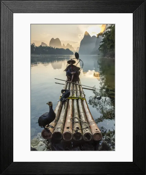 Framed Print : Cormorant fisherman on Li River, Guangxi Zhuangzu Zizhiqu, GuangxiYangshuo Framed Print : Cormorant fisherman on Li River, Guangxi Zhuangzu Zizhiqu, GuangxiYangshuo
