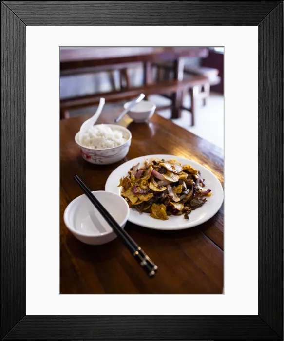 Framed Print : Traditional Choptsticks and food, Guillin, China, Asia Framed Print : Traditional Choptsticks and food, Guillin, China, Asia
