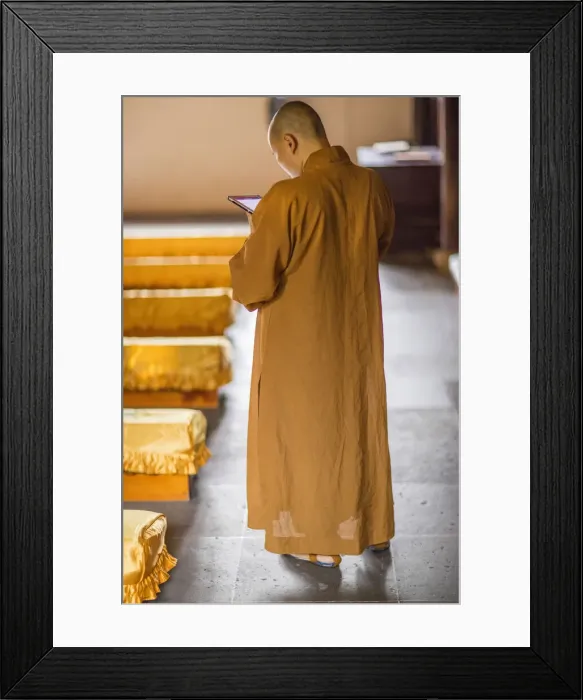 Framed Print : Female monk, Shanghai, China Framed Print : Female monk, Shanghai, China