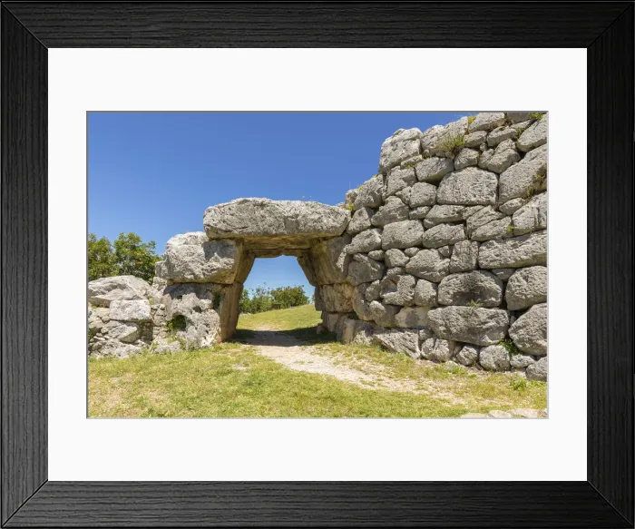 Framed Print : The polygonal masonry fortification walls of Segni, with the Porta Saracena, Segni Framed Print : The polygonal masonry fortification walls of Segni, with the Porta Saracena, Segni