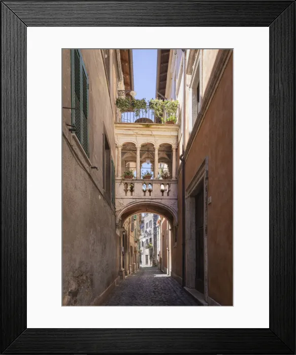 Framed Print : The loggia of Palazzo Cremona, a XVIIIth Century building in Segni, province of Rome Framed Print : The loggia of Palazzo Cremona, a XVIIIth Century building in Segni, province of Rome