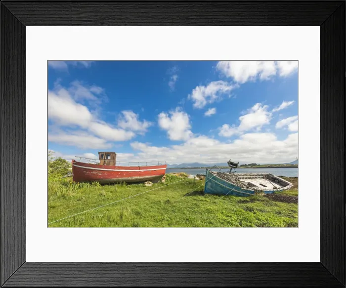 Framed Print : Wooden fishing boat in Roundstone. Co. Galway, Connacht province, Ireland Framed Print : Wooden fishing boat in Roundstone. Co. Galway, Connacht province, Ireland