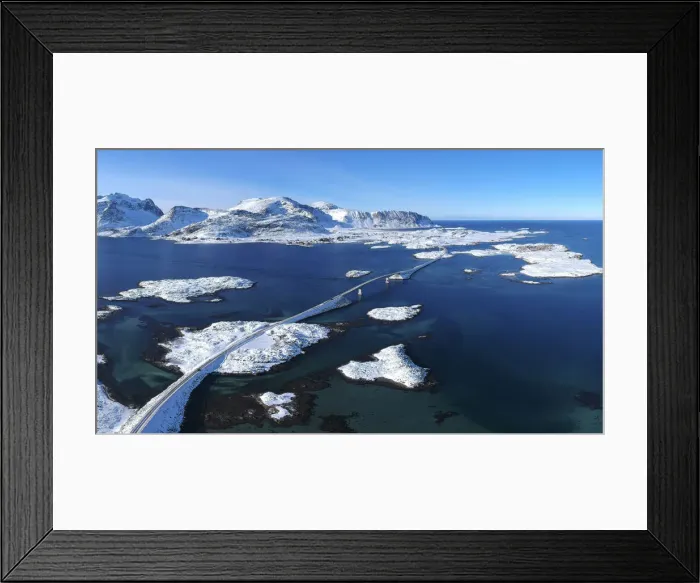 Framed Print : Bridge between Ramberg and Fredvang, Nordland, Lofoten Island, Norway
