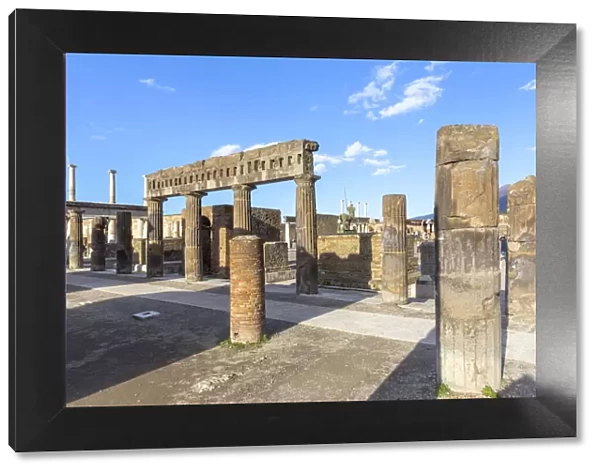The Foro, Civil court of Ancient Pompei, Pompei village, Naples district, Campania, Italy