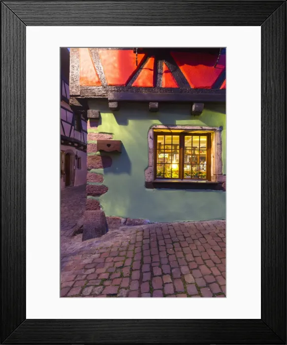 Framed Print : Typical costruction style of Riquewihr village, Sainte-Marie-aux-Mines Canton Framed Print : Typical costruction style of Riquewihr village, Sainte-Marie-aux-Mines Canton