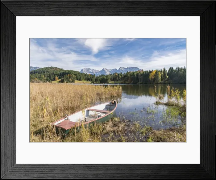 Framed Print : Abandoned boat on the shores of Gerold Lake. Krun, Upper Bavaria, Bavaria, Germany Framed Print : Abandoned boat on the shores of Gerold Lake. Krun, Upper Bavaria, Bavaria, Germany