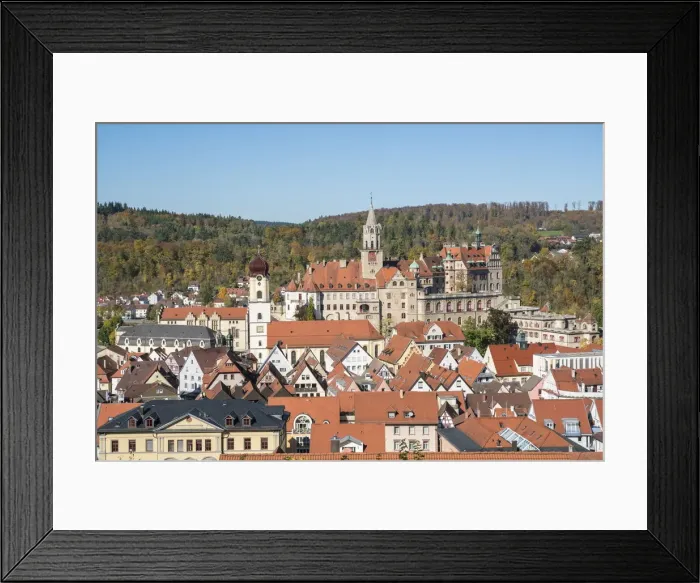 Framed Print : The town of Sigmaringen from an elevetad point of view. Sigmaringen, Baden-Wurttemberg, Germany Framed Print : The town of Sigmaringen from an elevetad point of view. Sigmaringen, Baden-Wurttemberg, Germany