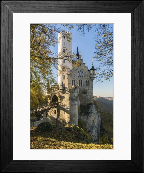 Framed Print : Lichtenstein castle in autumn. Lichtenstein, Baden-Wurttemberg, Germany Framed Print : Lichtenstein castle in autumn. Lichtenstein, Baden-Wurttemberg, Germany