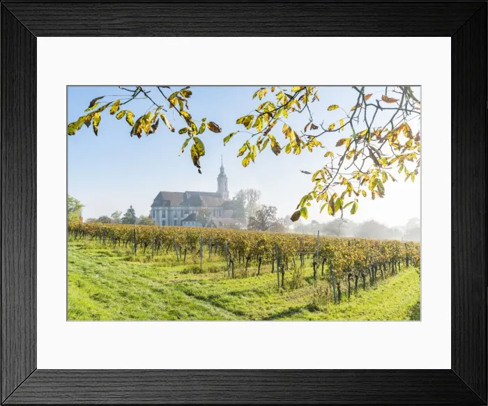 Framed Print : Birnau sanctuary and vineyards. Uhldingen-Muhlhofen, Baden-Wurttemberg, Germany Framed Print : Birnau sanctuary and vineyards. Uhldingen-Muhlhofen, Baden-Wurttemberg, Germany
