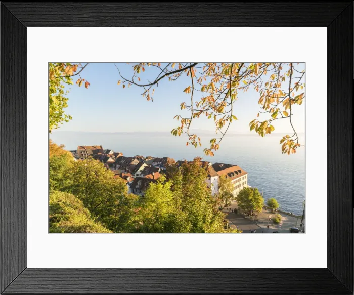 Framed Print : Lower town from an elevated point of view. Meersburg, Baden-Wurttemberg, Germany