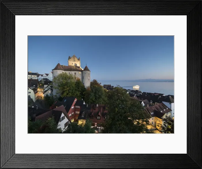 Framed Print : Old Castle at dusk. Meersburg, Baden-Wurttemberg, Germany Framed Print : Old Castle at dusk. Meersburg, Baden-Wurttemberg, Germany