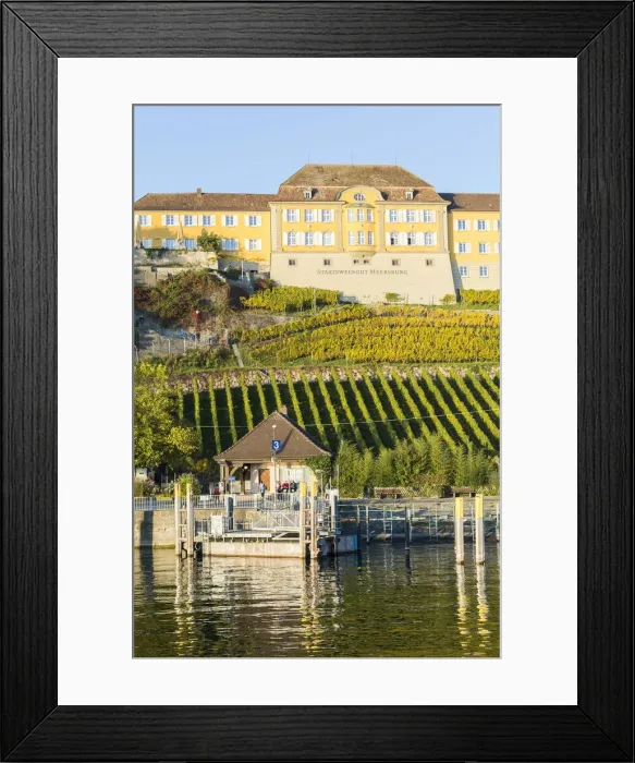 Framed Print : Little harbour and the town winery. Meersburg, Baden-Wurttemberg, Germany Framed Print : Little harbour and the town winery. Meersburg, Baden-Wurttemberg, Germany