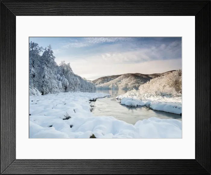 Framed Print : River and forests of Plitvice Lakes National Park in winter, Plitvicka Jezera Framed Print : River and forests of Plitvice Lakes National Park in winter, Plitvicka Jezera