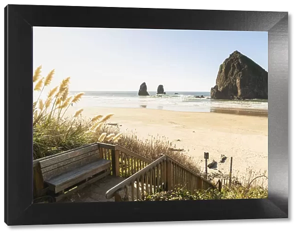 Haystack Rock and The Needles at Cannon Beach, Clatsop county, Oregon, USA