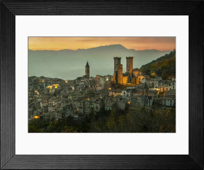 Framed Print : Pacentro with its castle and towers. Pacentro, province of l Aquila, Abruzzo, Italy Framed Print : Pacentro with its castle and towers. Pacentro, province of l Aquila, Abruzzo, Italy