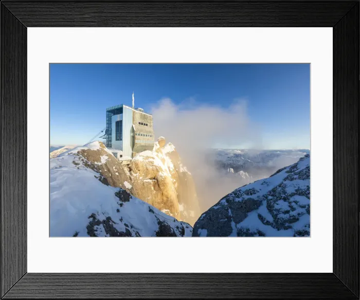 Framed Print : Punta Rocca cable way at sunset. Marmolada, Veneto, Italy, Europe Framed Print : Punta Rocca cable way at sunset. Marmolada, Veneto, Italy, Europe