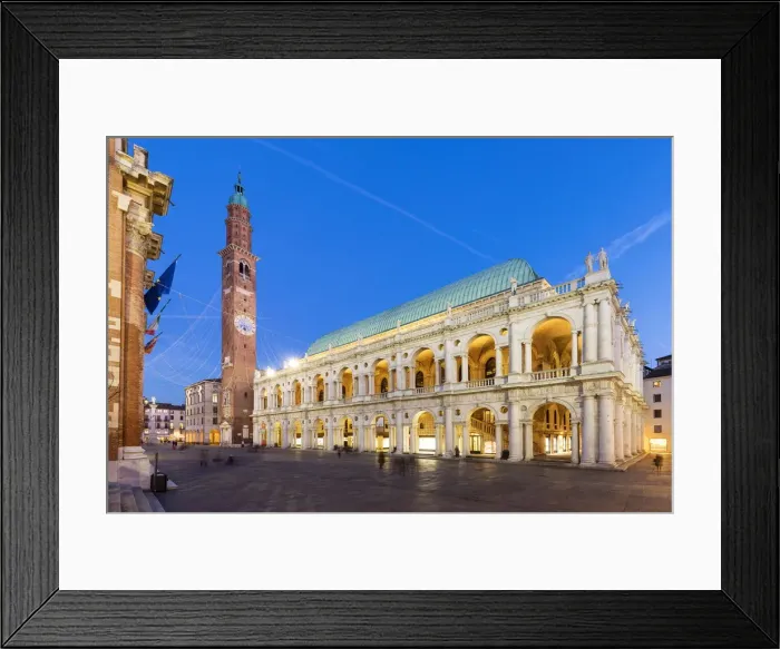 Framed Print : Piazza dei Signori with Palladian Basilica. Vicenza, Veneto, Italy