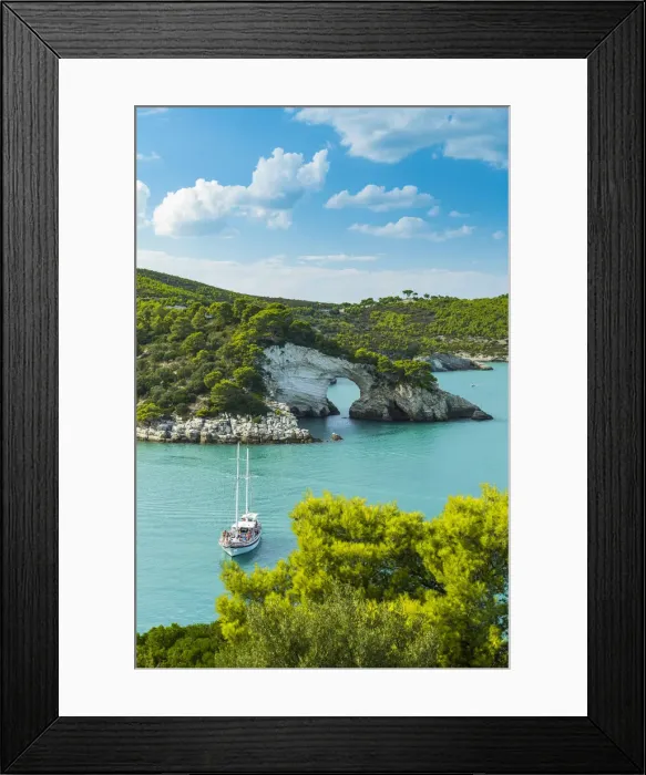 Framed Print : Cala San Felice Bay in Vieste, Gargano, Foggia district, Apulia, Italy Framed Print : Cala San Felice Bay in Vieste, Gargano, Foggia district, Apulia, Italy