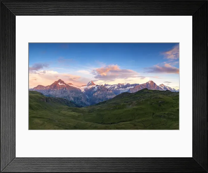 Framed Print : Aerial view of Wetterhorn, Schreckhorn, Finsteraarhorn, Eiger Framed Print : Aerial view of Wetterhorn, Schreckhorn, Finsteraarhorn, Eiger