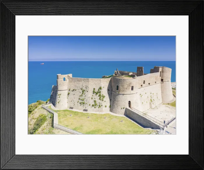 Framed Print : The ancient castle Castello Aragonese overlooking the sea, Ortona, province of Chieti Framed Print : The ancient castle Castello Aragonese overlooking the sea, Ortona, province of Chieti