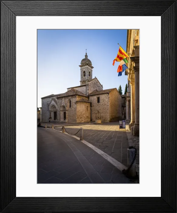 Framed Print : The Collegiate church of St. Quiricus and Julietta, San Quirico d Orcia, Siena Framed Print : The Collegiate church of St. Quiricus and Julietta, San Quirico d Orcia, Siena