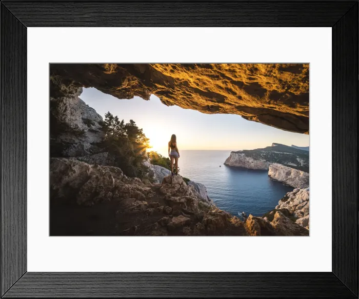 Framed Print : Sunset in Capo Caccia, Alghero, Sassari province, Sardegna, Italy Framed Print : Sunset in Capo Caccia, Alghero, Sassari province, Sardegna, Italy