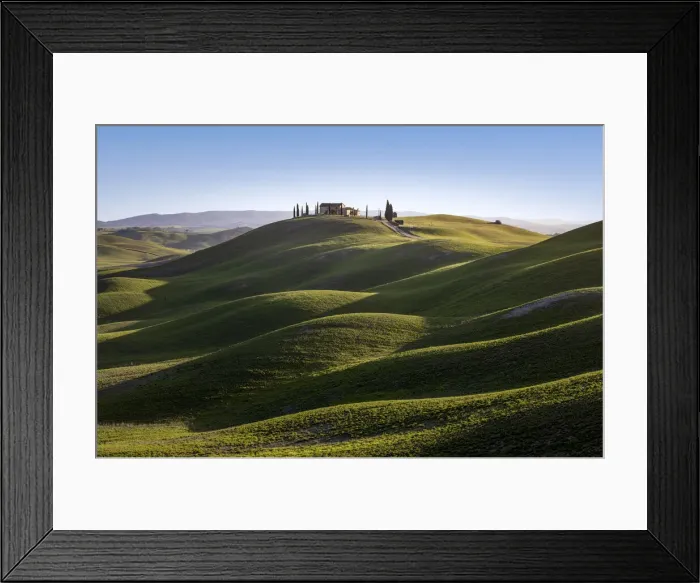 Framed Print : Lonely house into the hills in Asciano outskirt, Siena Province, Tuscany, Italy Framed Print : Lonely house into the hills in Asciano outskirt, Siena Province, Tuscany, Italy