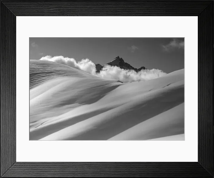 Framed Print : Mount Civetta emerges from the clouds over the slopes of Col Nudo after a heavy snowfall Framed Print : Mount Civetta emerges from the clouds over the slopes of Col Nudo after a heavy snowfall