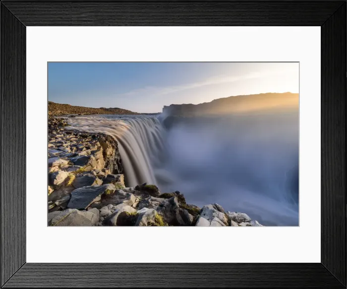 Framed Print : Dettifoss waterfall at sunset, Northern Iceland, Iceland