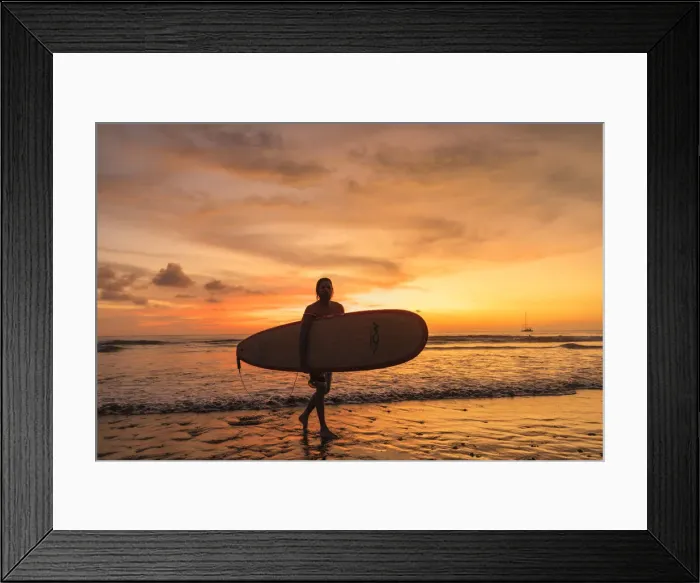 Framed Print : Surfer at Playa de Jaco at sunset, Jaco, Pacific coast, Puntarenas, Costa Rica Framed Print : Surfer at Playa de Jaco at sunset, Jaco, Pacific coast, Puntarenas, Costa Rica