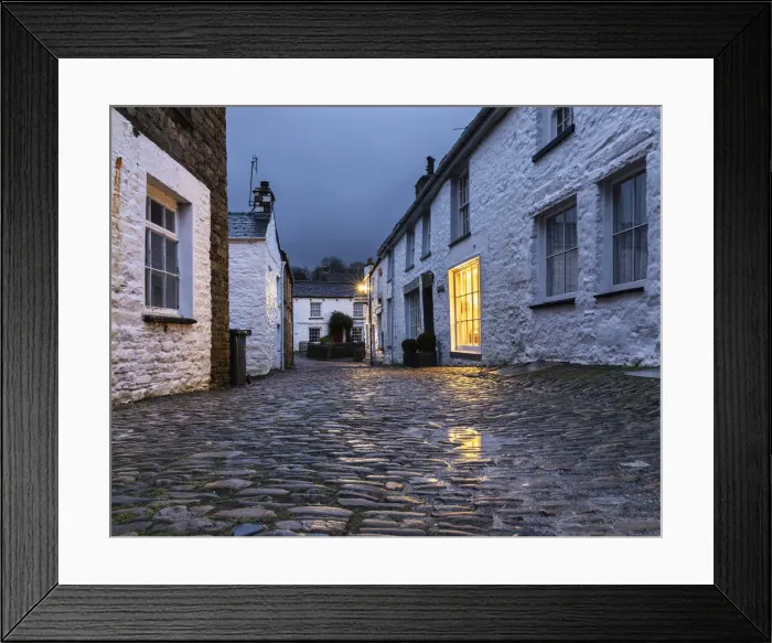Framed Print : The village of Dent at Dusk, Dentdale, Yorkshire Dales National Park, Cumbria, England Framed Print : The village of Dent at Dusk, Dentdale, Yorkshire Dales National Park, Cumbria, England