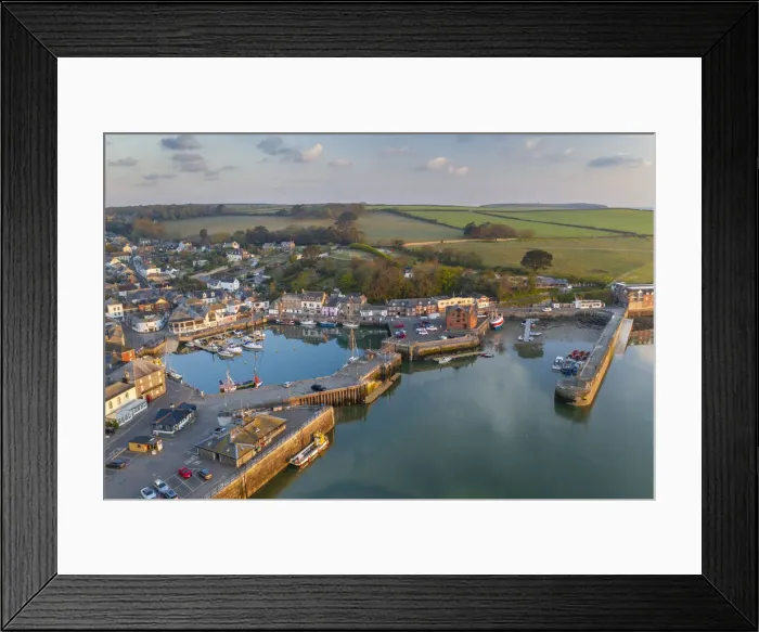 Framed Print : Aerial view of Padstow harbour at dawn, Padstow, Cornwall, England. Spring (May) 2021 Framed Print : Aerial view of Padstow harbour at dawn, Padstow, Cornwall, England. Spring (May) 2021