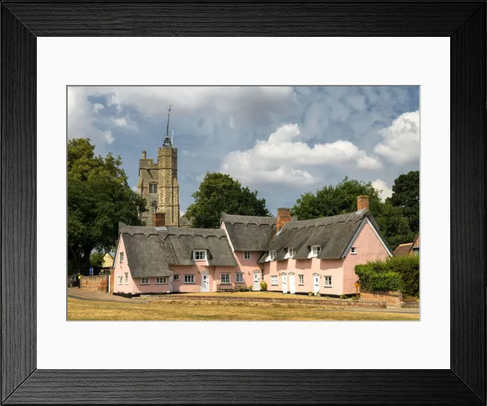 Framed Print : Thatch Cottages, Cavendish, Suffolk, England Framed Print : Thatch Cottages, Cavendish, Suffolk, England