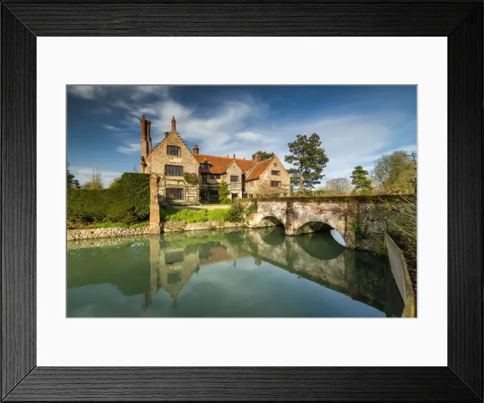 Framed Print : Hindringham Hall Reflecting in Moat, Hindringham, Norfolk, England Framed Print : Hindringham Hall Reflecting in Moat, Hindringham, Norfolk, England