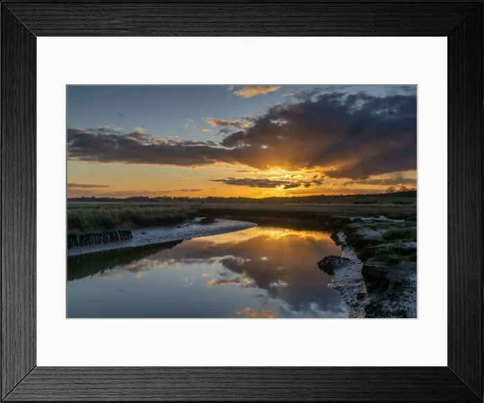 Framed Print : River Blyth at Sunset, Blythburgh, Suffolk, England Framed Print : River Blyth at Sunset, Blythburgh, Suffolk, England