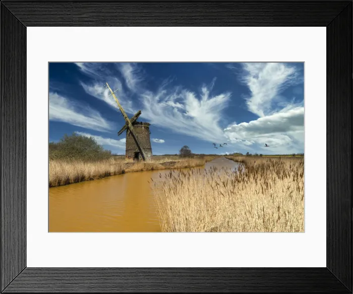 Framed Print : Brograve Mill, Norfolk Broads National Park, England Framed Print : Brograve Mill, Norfolk Broads National Park, England