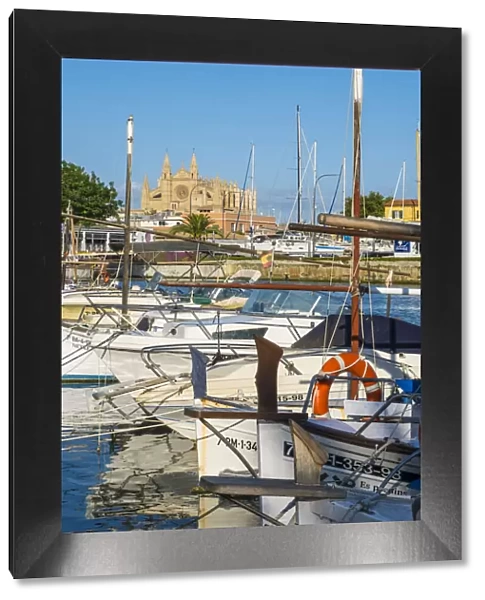 Cathedral La Seu & harbour, Palma, Mallorca, Balearic Islands, Spain