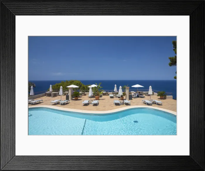 Framed Print : Swimming pool at the Hotel Hoposa Costa d Or, Serra de Tramuntana, Mallorca Framed Print : Swimming pool at the Hotel Hoposa Costa d Or, Serra de Tramuntana, Mallorca