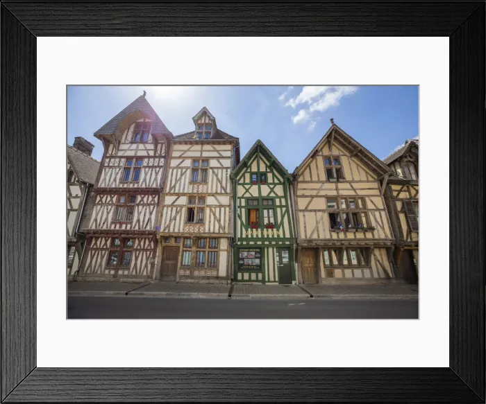 Framed Print : Traditional buildings and shops, Troyes, Aube, Grand Est, France Framed Print : Traditional buildings and shops, Troyes, Aube, Grand Est, France