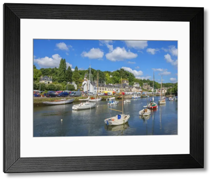 Framed Print : Harbor of Pont-Aven with river Aven, Finisterre, Brittany, France