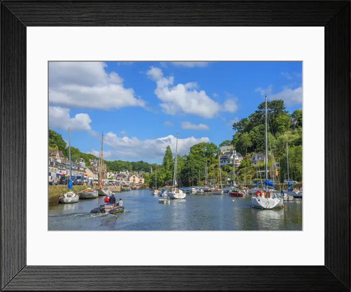 Framed Print : Harbor of Pont-Aven with river Aven, Finisterre, Brittany, France