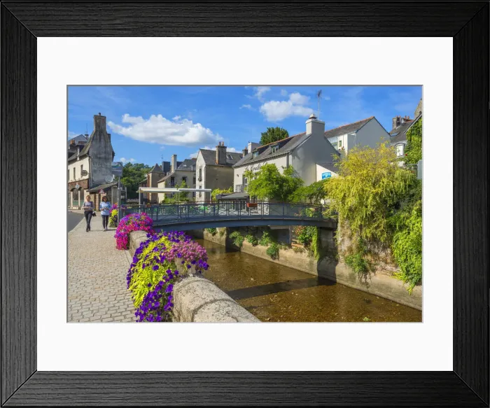 Framed Print : River Isole at Quimperle, Departement Finistere, Brittany, France