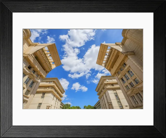 Framed Print : Modern architecture at Antigone district, Montpellier, Herault, Lauguedoc-Roussillon